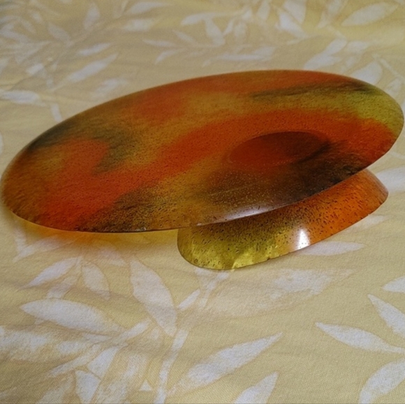 60s Autumn Colors Chip & Dip Resin Duo Bowl & Plate - Picture 7 of 10